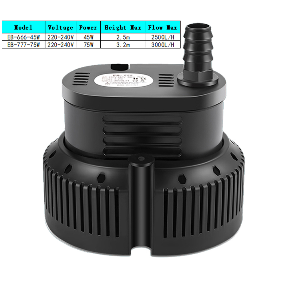 Marine Aquarium Temperature - 45/75W 2500-3000l/H Dompelwaterpomp AC220-240V Aquarium Vis