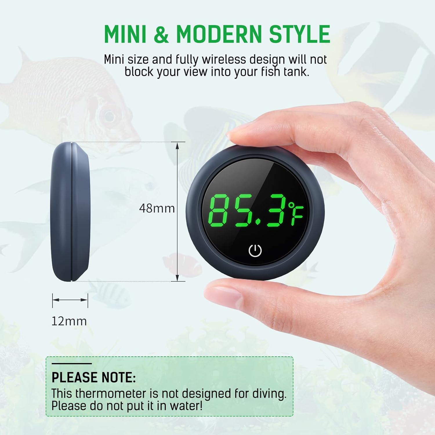 Marine Aquarium Temperature - LED digitale aquariumthermometer Nauwkeurige aquariumtemperatuurweergave voor