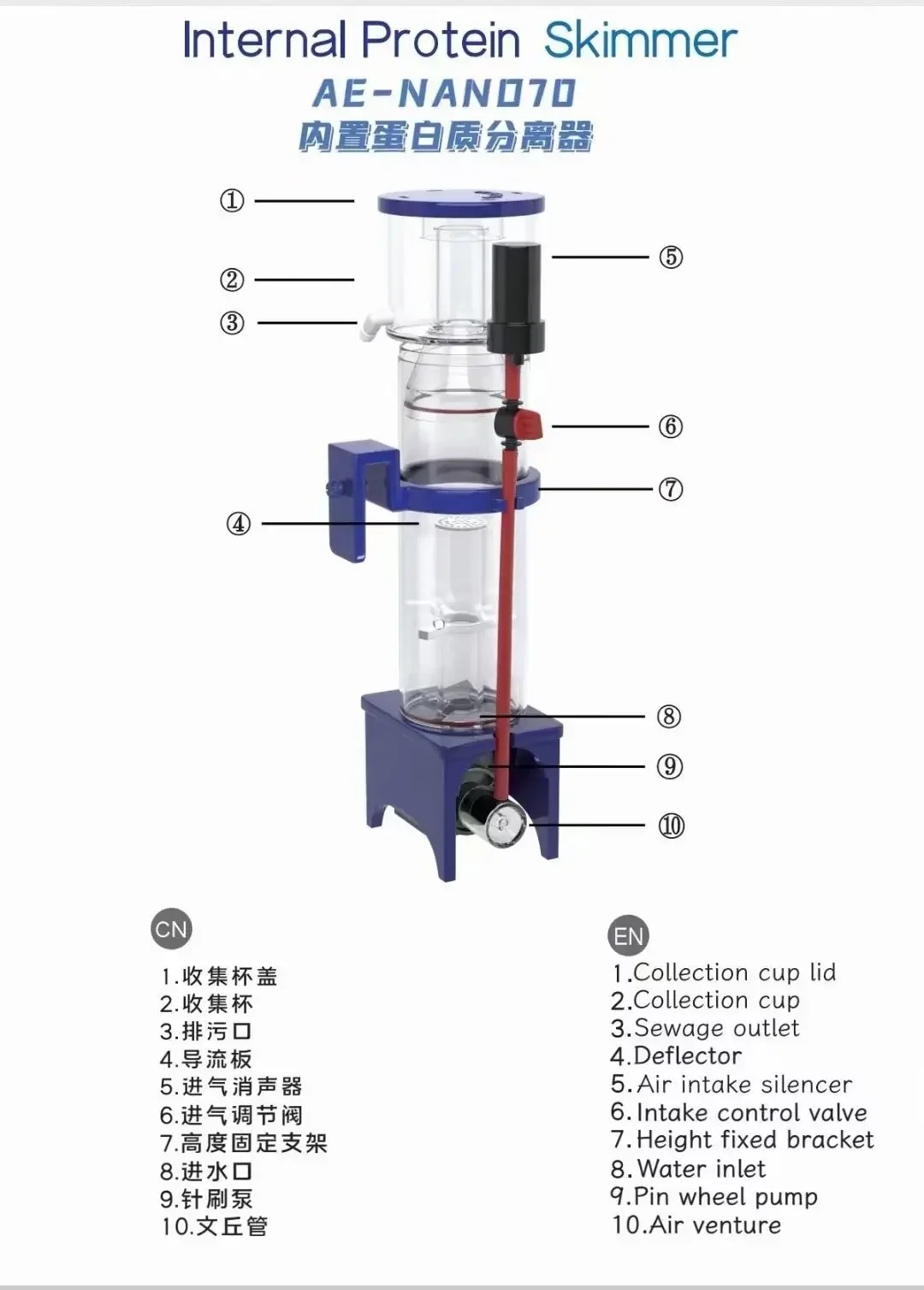110-240V Aqua Excel Nano 40D 5 - Marine Aquarium Overflow recensie en prijs