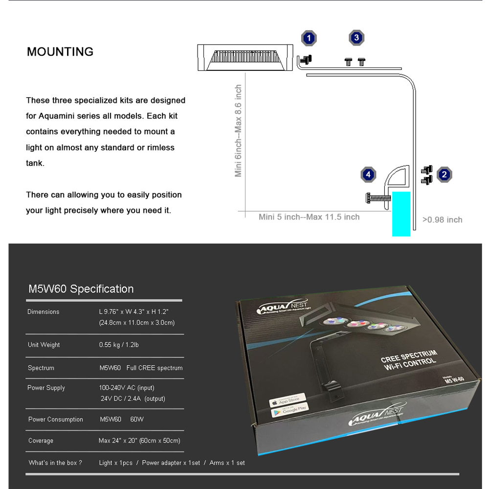 AQUANEST LED Aquarium Licht T3 - Marine Aquarium Temperature recensie en prijs
